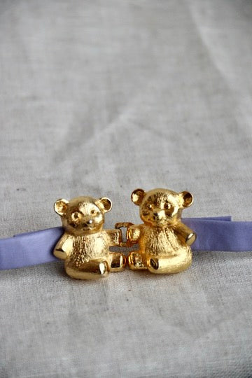 Dotty Smith Teddy Bear Purple Leather Belt