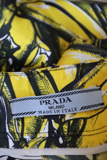 Prada Banana Mixed Print Wrap Skirt - 40