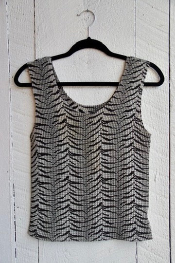 Vintage Nicola Black White Zebra Print Top