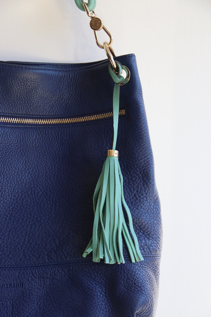 Isaac Mizrahi Blue Leather Bag