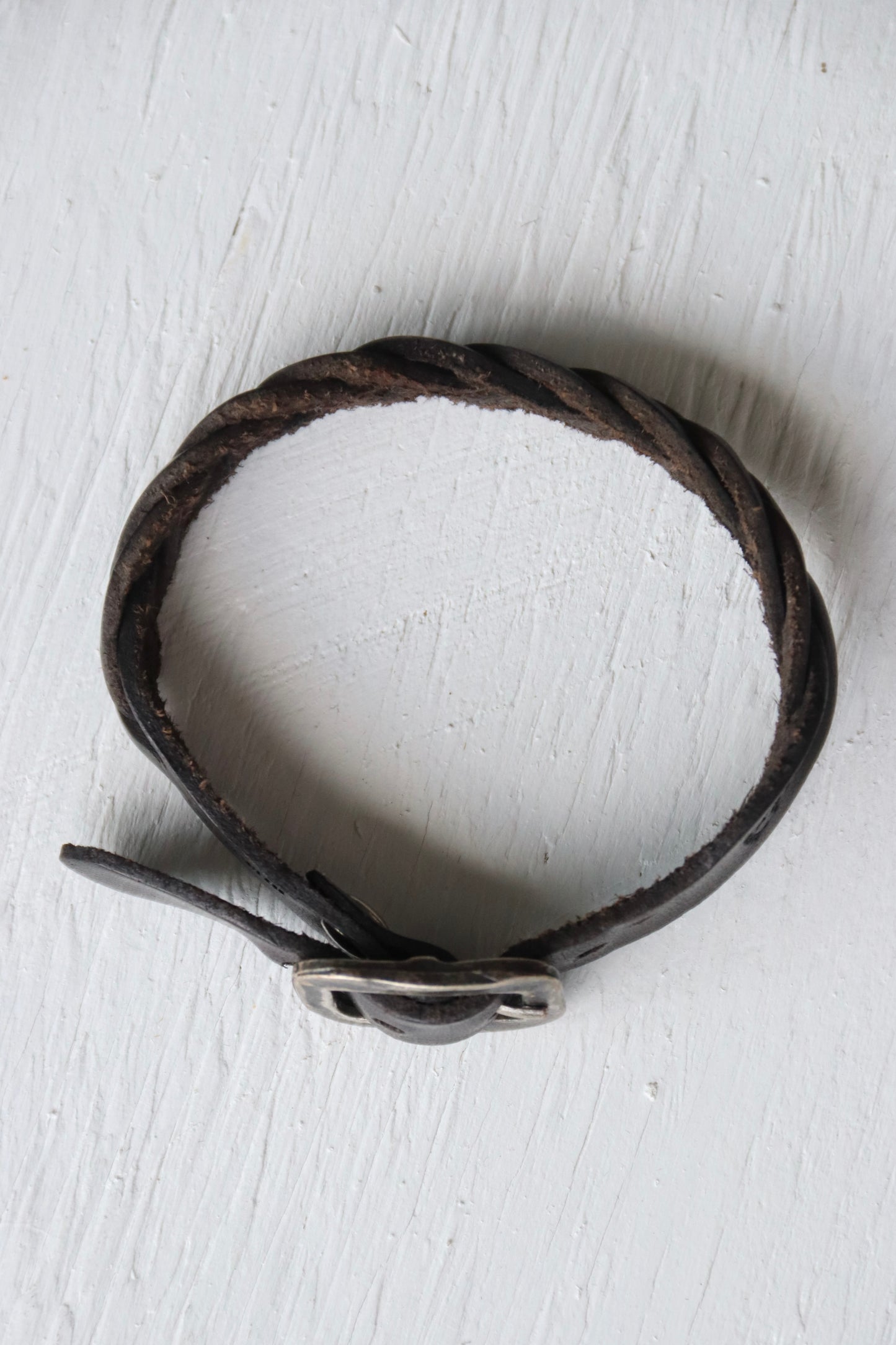 Il Bisonte Woven Black Leather Bracelet
