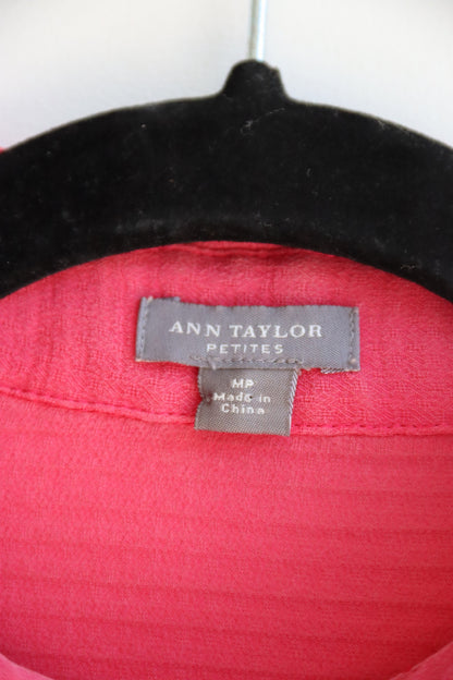Ann Taylor pink raw silk top