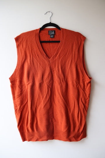 Jos. A. Bank Orange Cashmere Sweater Vest