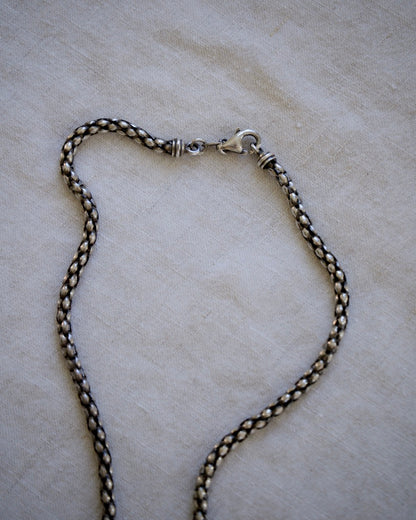 Sterling Silver Necklace with Roman Glass Pendant