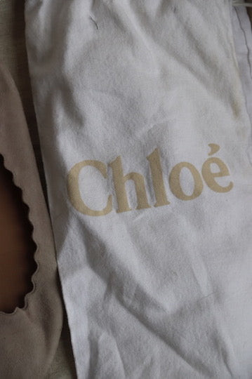 Chloe Suede Scalloped Ballet Flats - 40.5