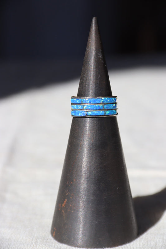 Opal Inlay Sterling Silver Ring