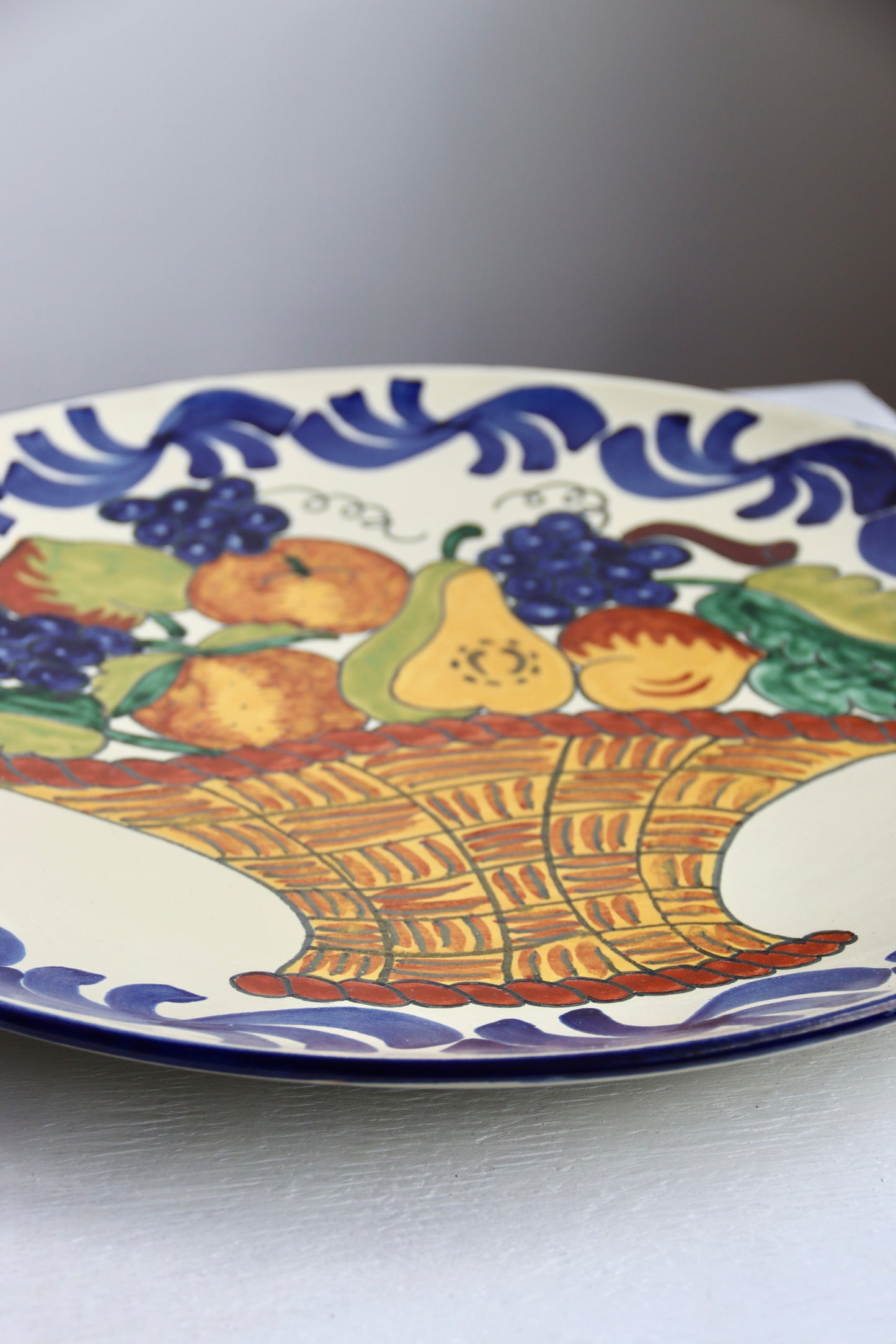 Large Mexican Hand Painted Ceramic Platter