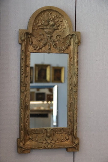 Vintage Gold Accent Mirror with Grecian Scroll Details