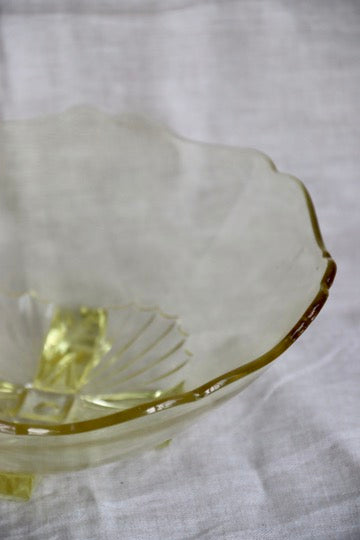 Yellow Glass Footed Bowl