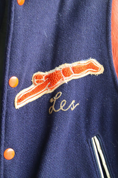 Vintage 60s Swimming Letterman Jacket