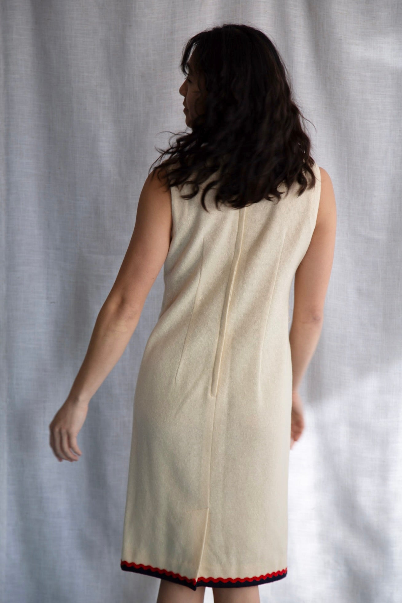 Vintage 70s Country Set Cream Wool Dress
