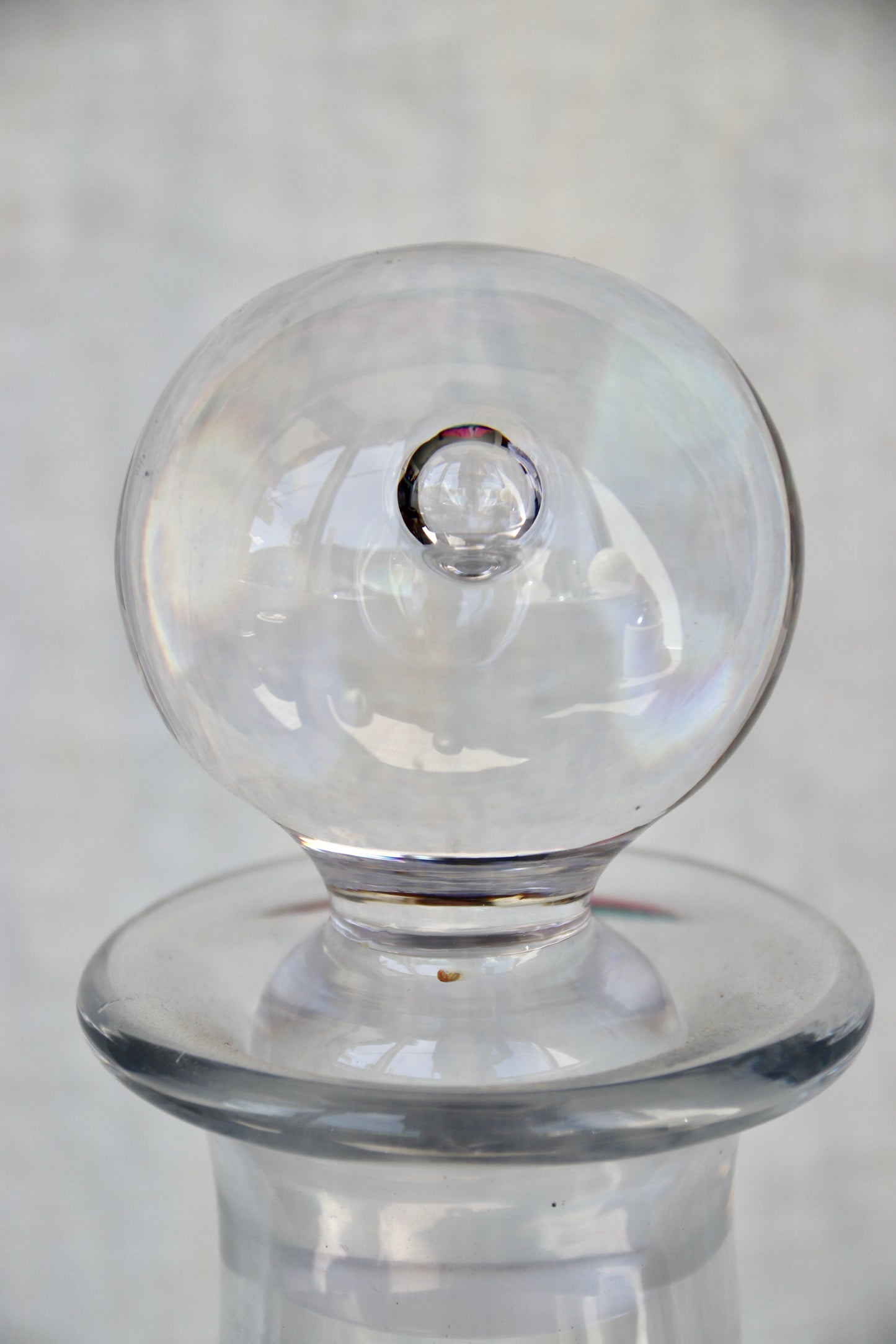 vintage hand-blown glass decanter