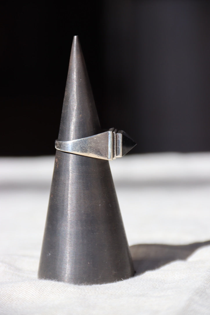 Onyx Pyramid Sterling Silver Ring