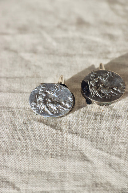 Vintage 800 Silver Cartship Compartment Cufflinks