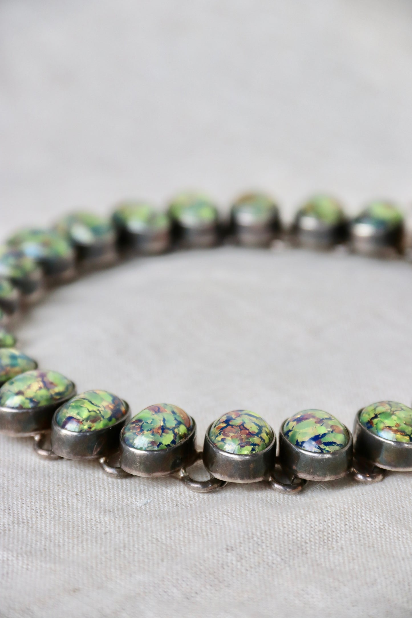 Vintage Dichroic Glass Cabochon Necklace