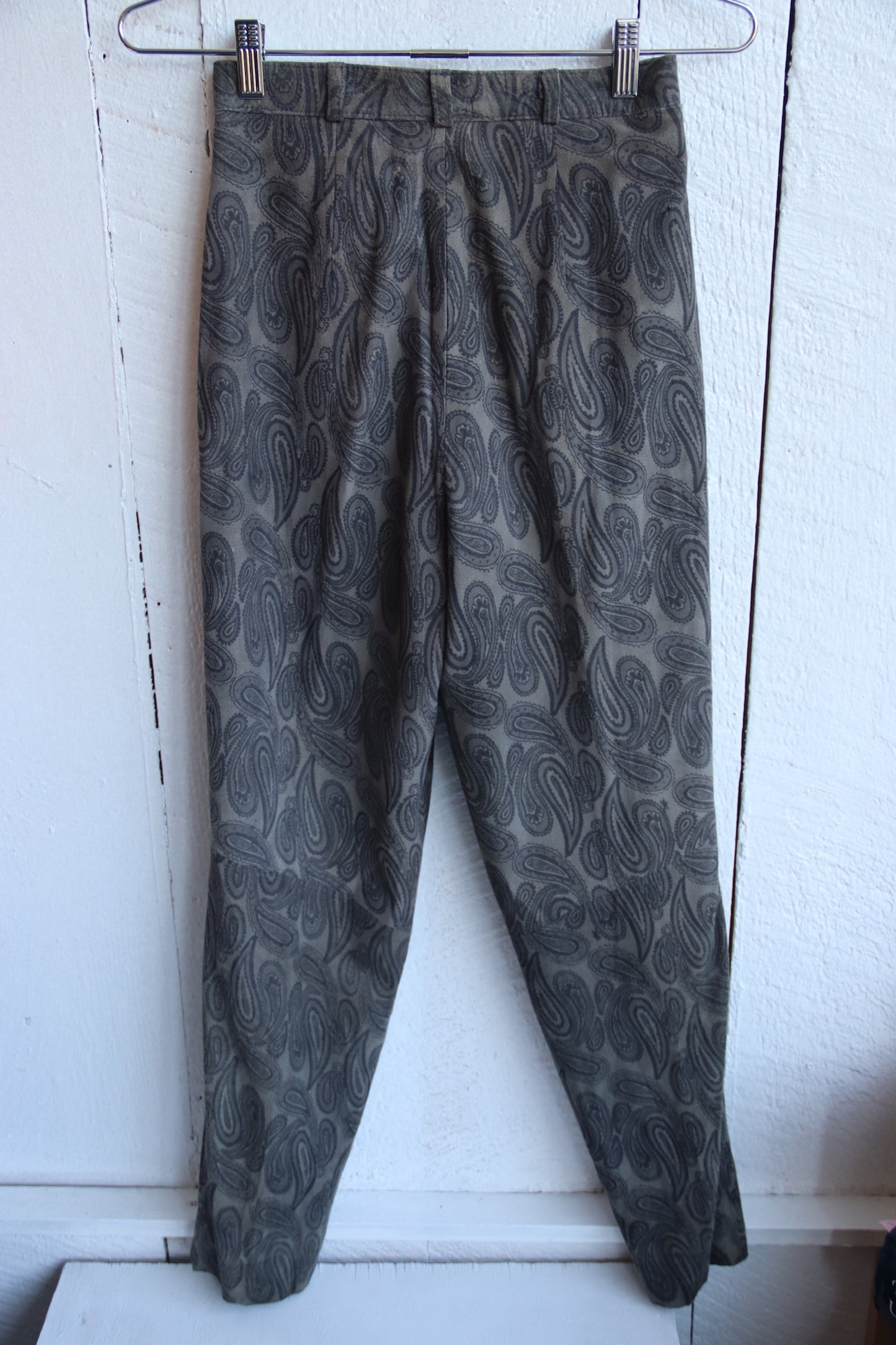 Erez Paisley Print Leather Pants