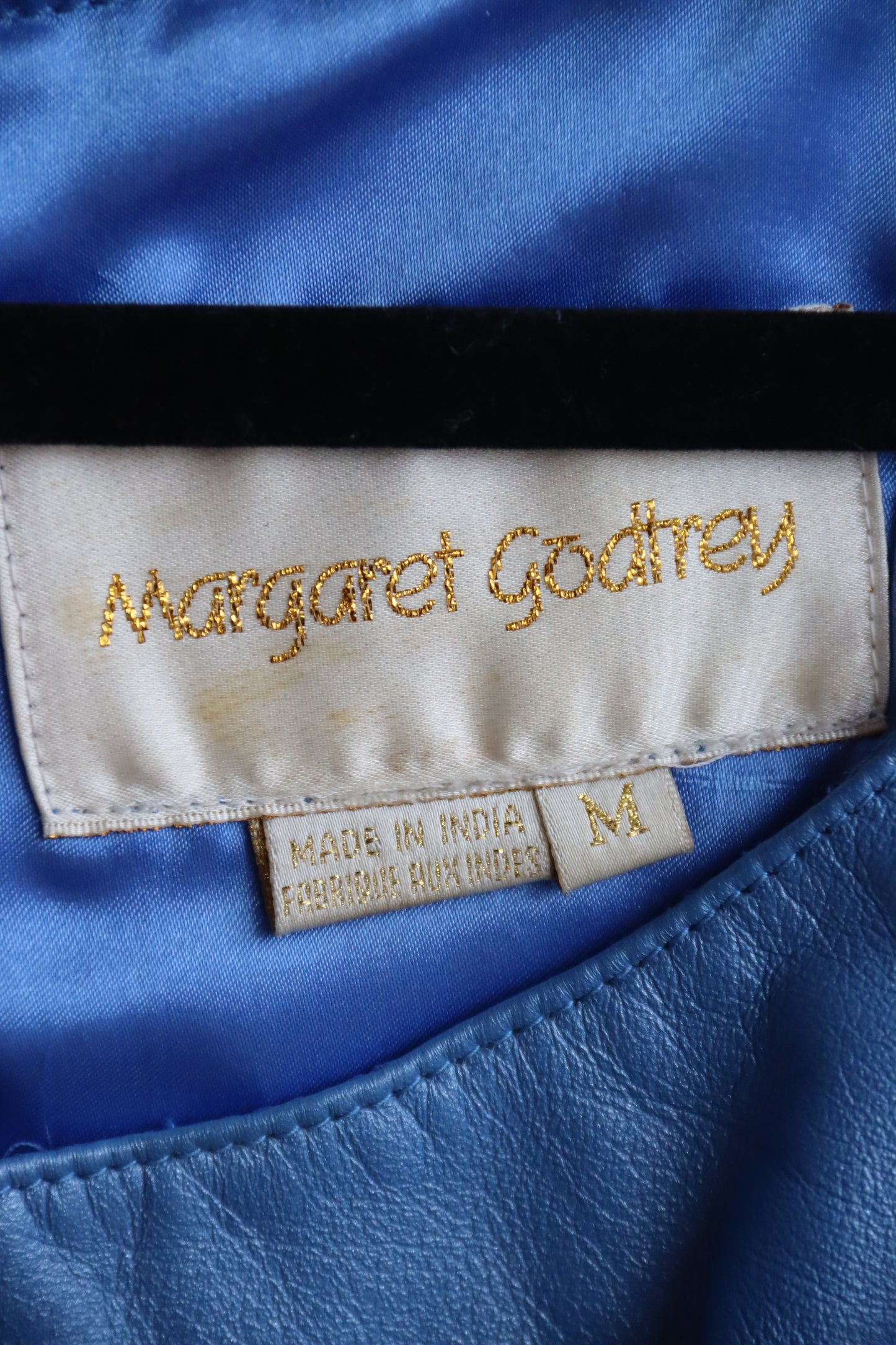 Margaret Godfrey Blue Leather Top