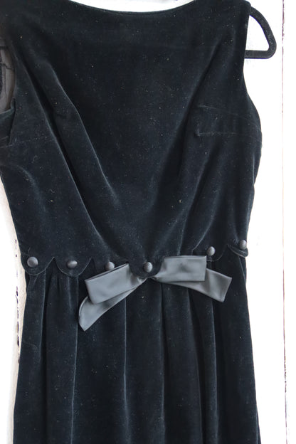 Black Velvet Dress - Top and Skirt