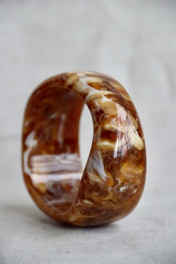 Brown Wave Bangle Bracelet