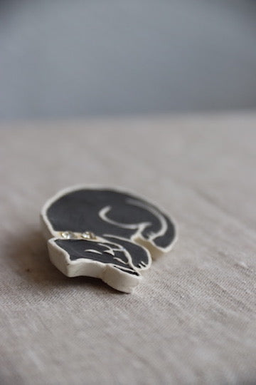 Ceramic Black Cat Pin