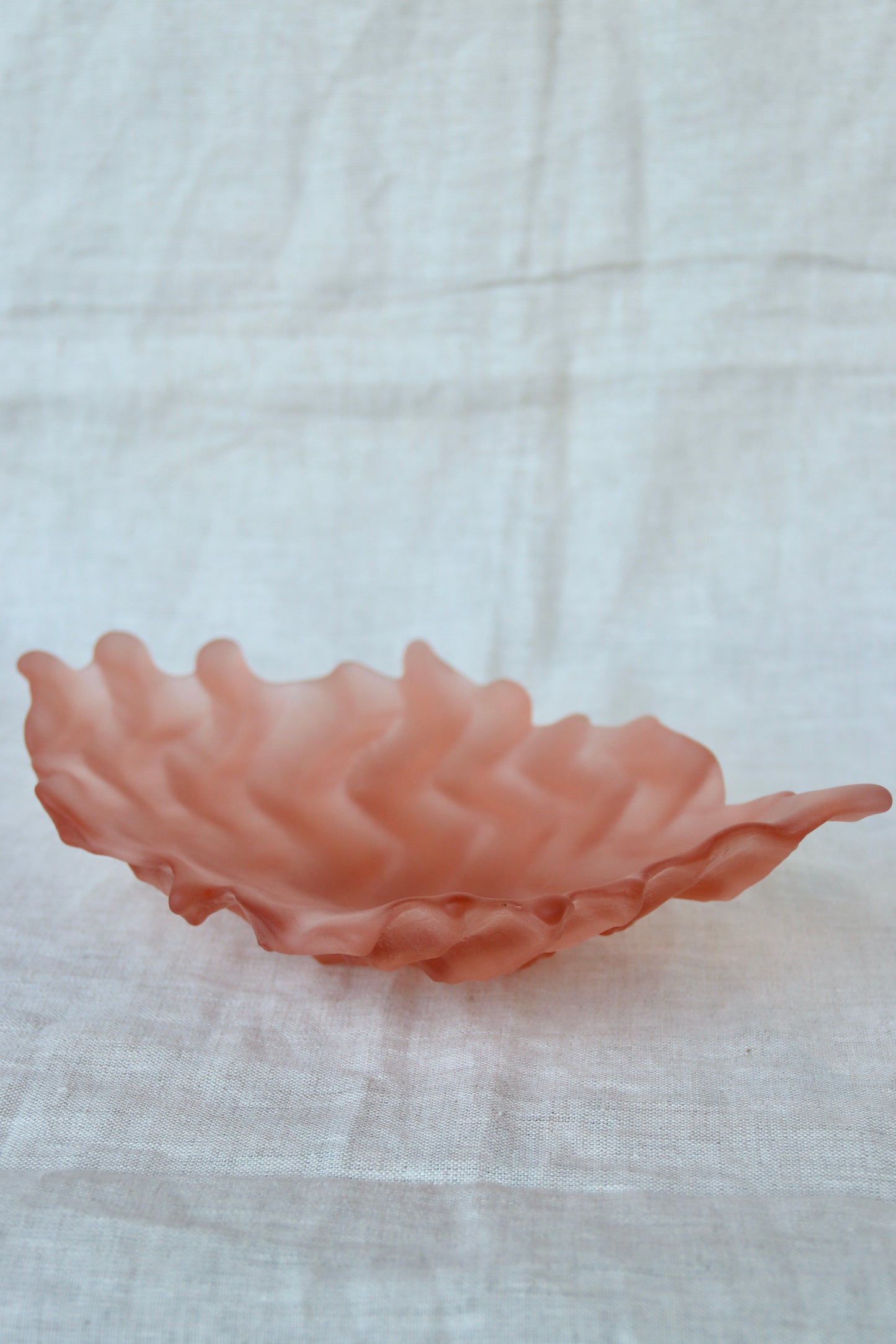 Hudson Beach Frosted Peach Glass Water Bowl