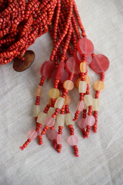 Vintage Red Beaded Belt