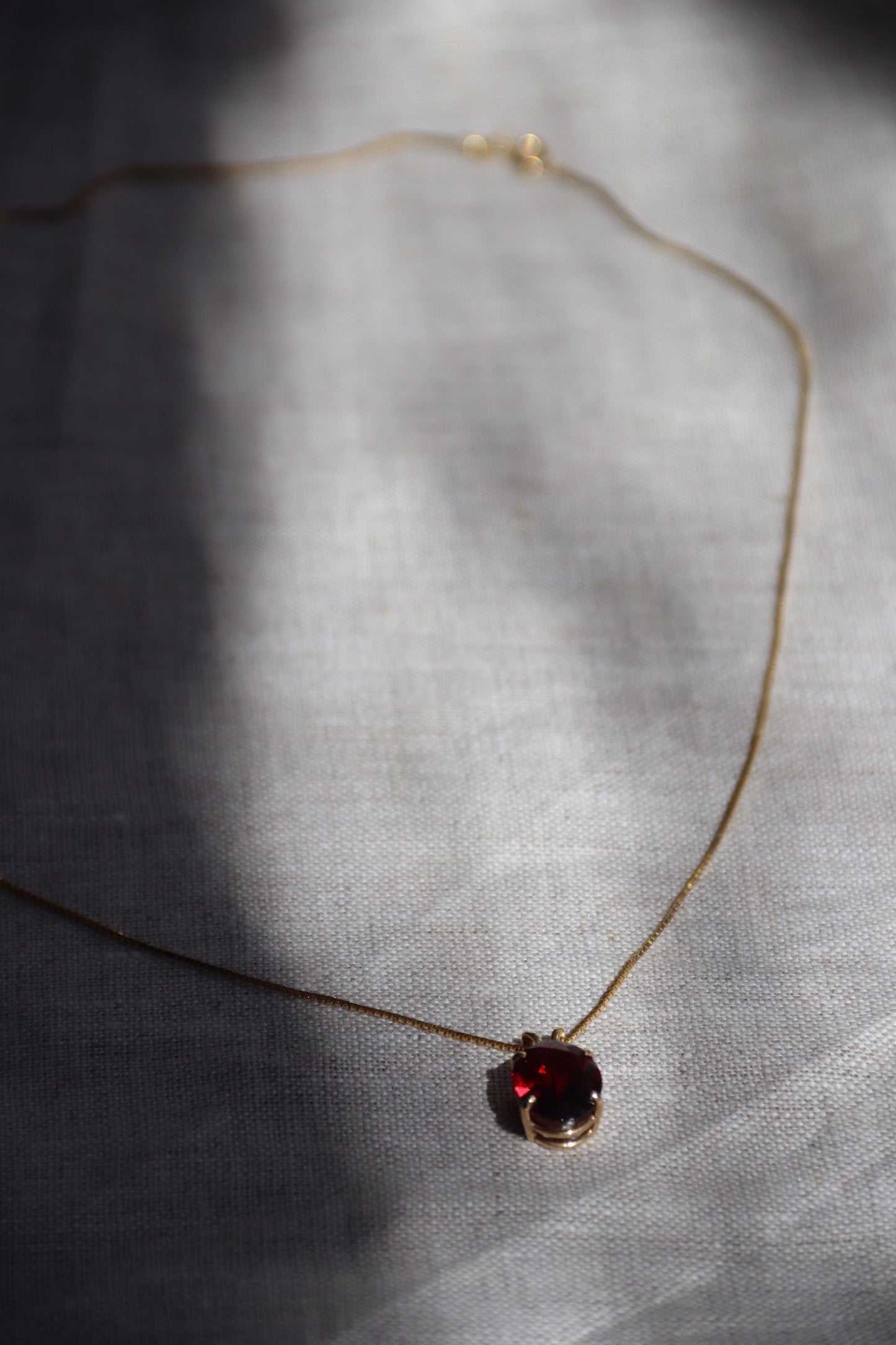 14K Garnet Pendant Necklace