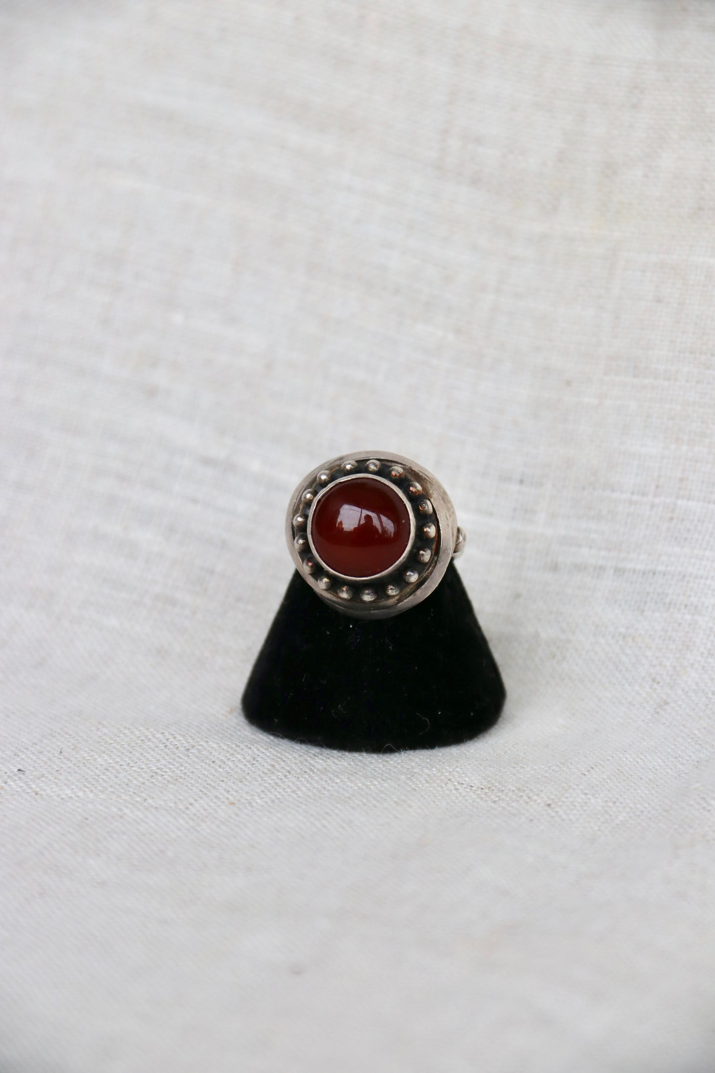 Sterling Silver adjustable carnelian ring