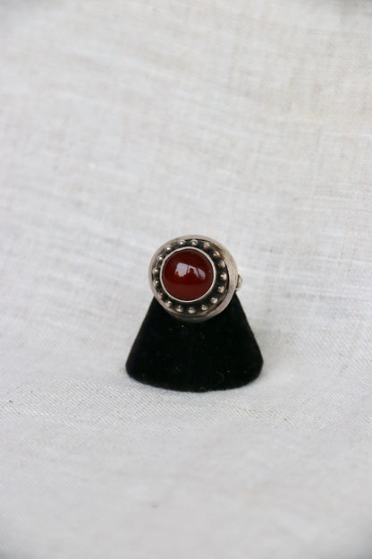 Sterling Silver adjustable carnelian ring