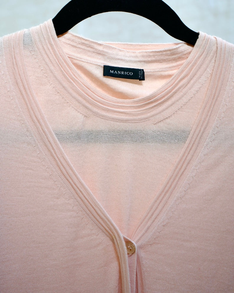 Manrico Pink Cashmere Sweater and Vest Set