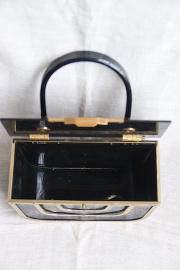 90s Black Purse with Gold Details