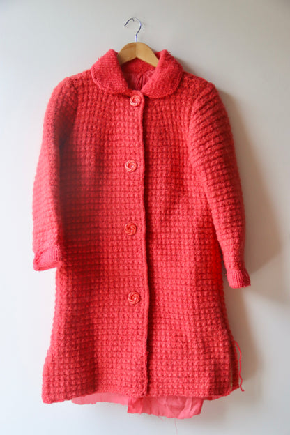 Pink Knit Coat - as is