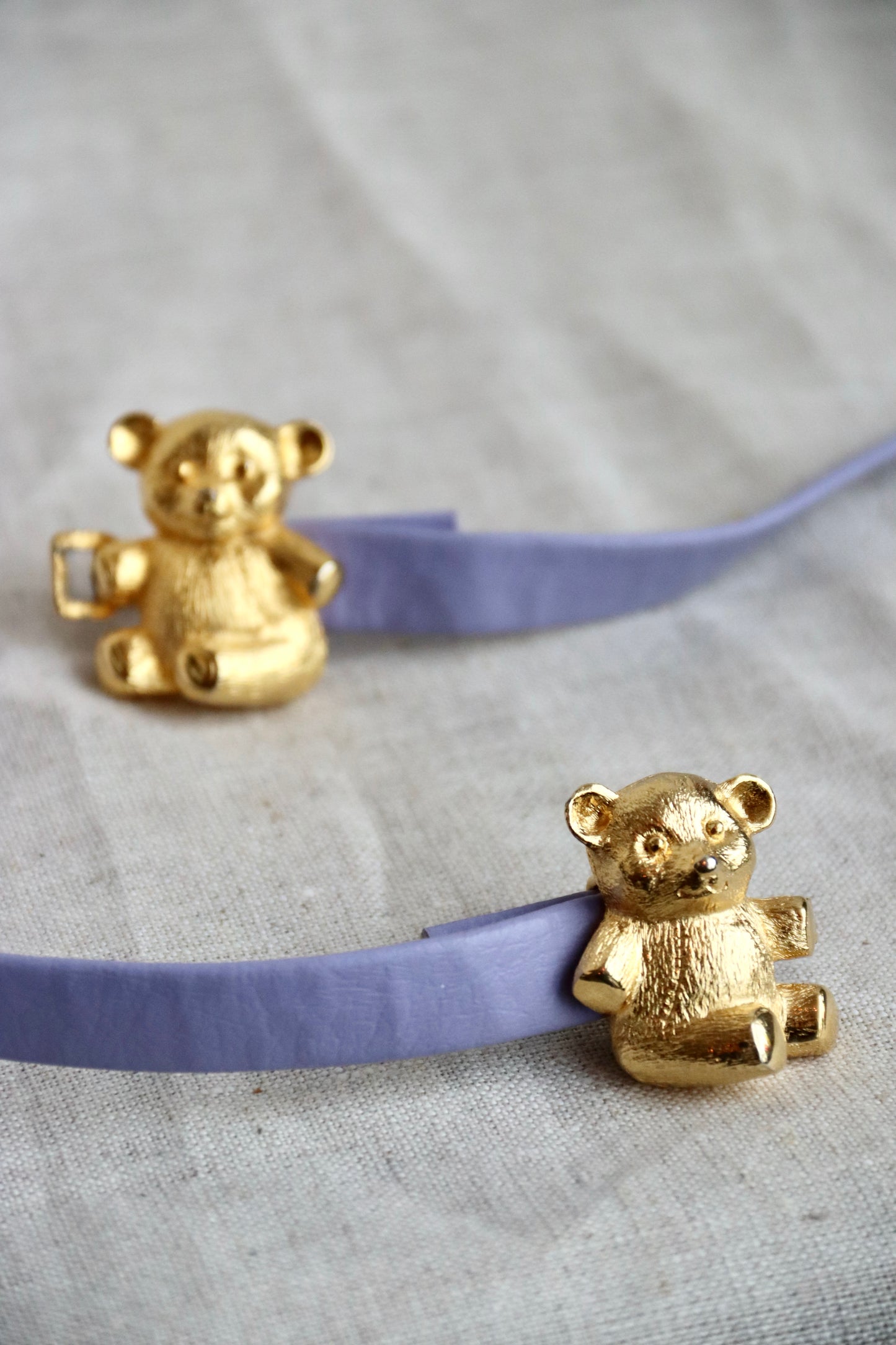 Dotty Smith Teddy Bear Purple Leather Belt