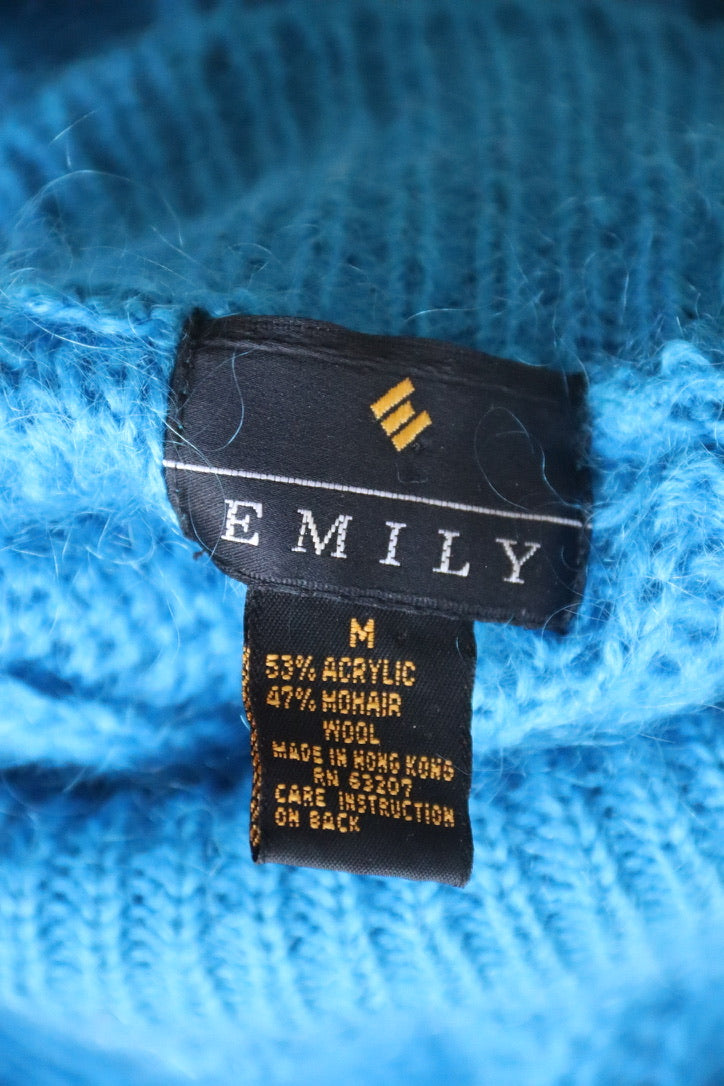 Emily Electric Blue Acrylic and Mohair Sweater