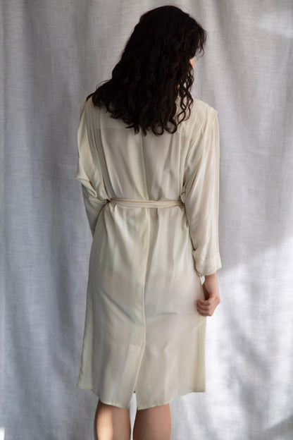 Vintage 80s Kristen Cream Silk Dress