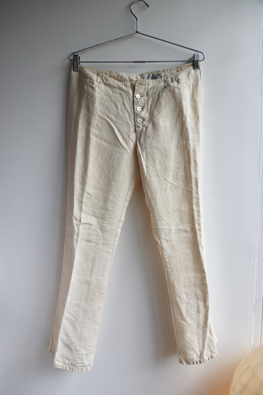 Of The Earth Hemp White Pants - as is