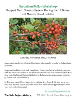 Support Your Nervous System During the Holidays: TALK + WORKSHOP with MUGWORTS’ CLINICAL HERBALISTS