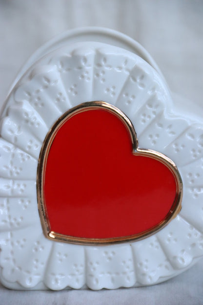 Ceramic Lace Heart Vase