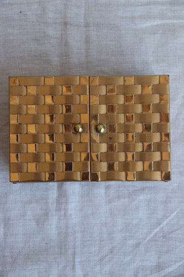 Vintage Brass Folding Jewelry Box