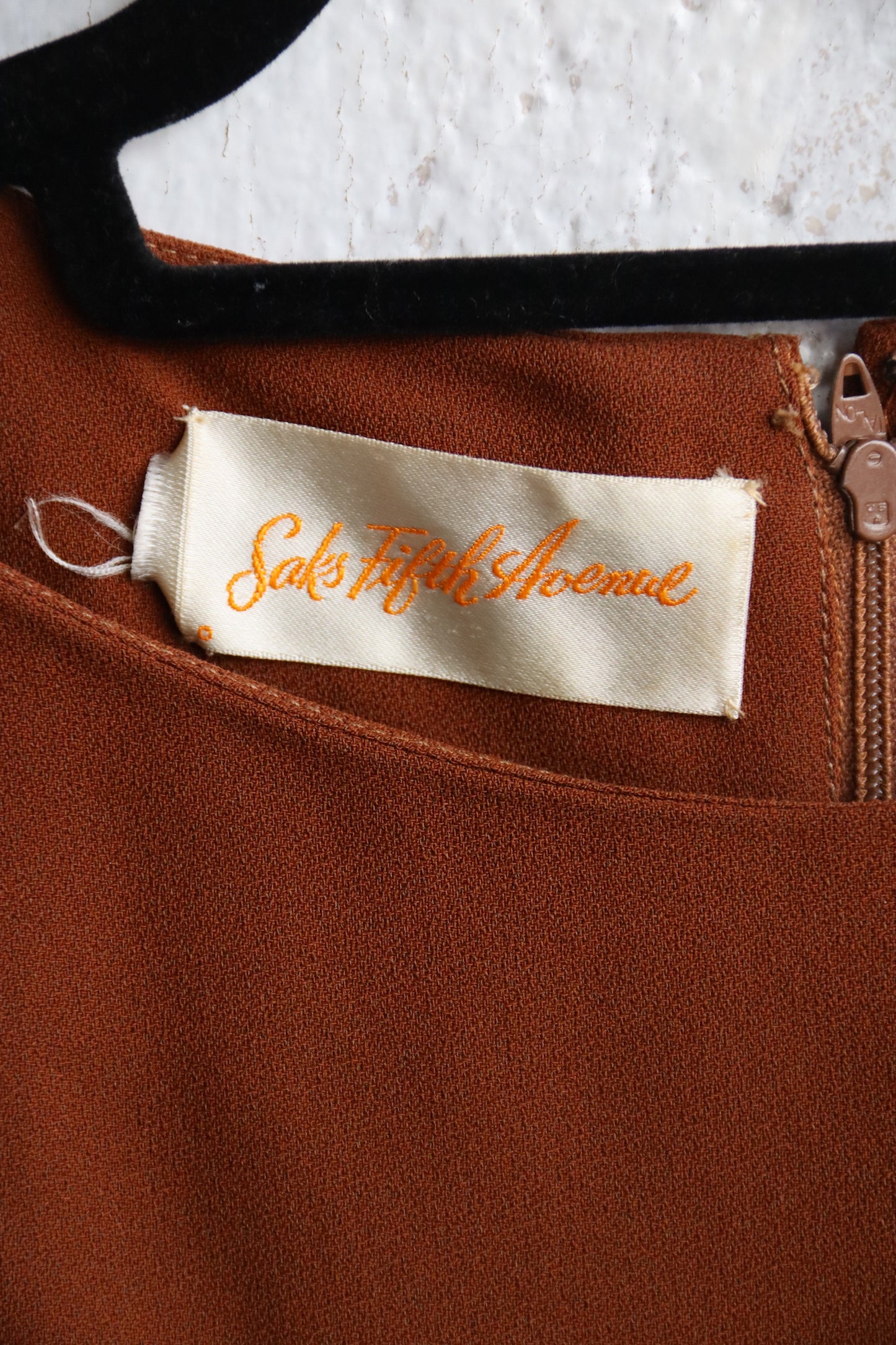 Saks Fifth Avenue Brown Bow Dress