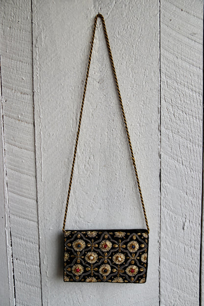 Vintage Black Velvet Bag