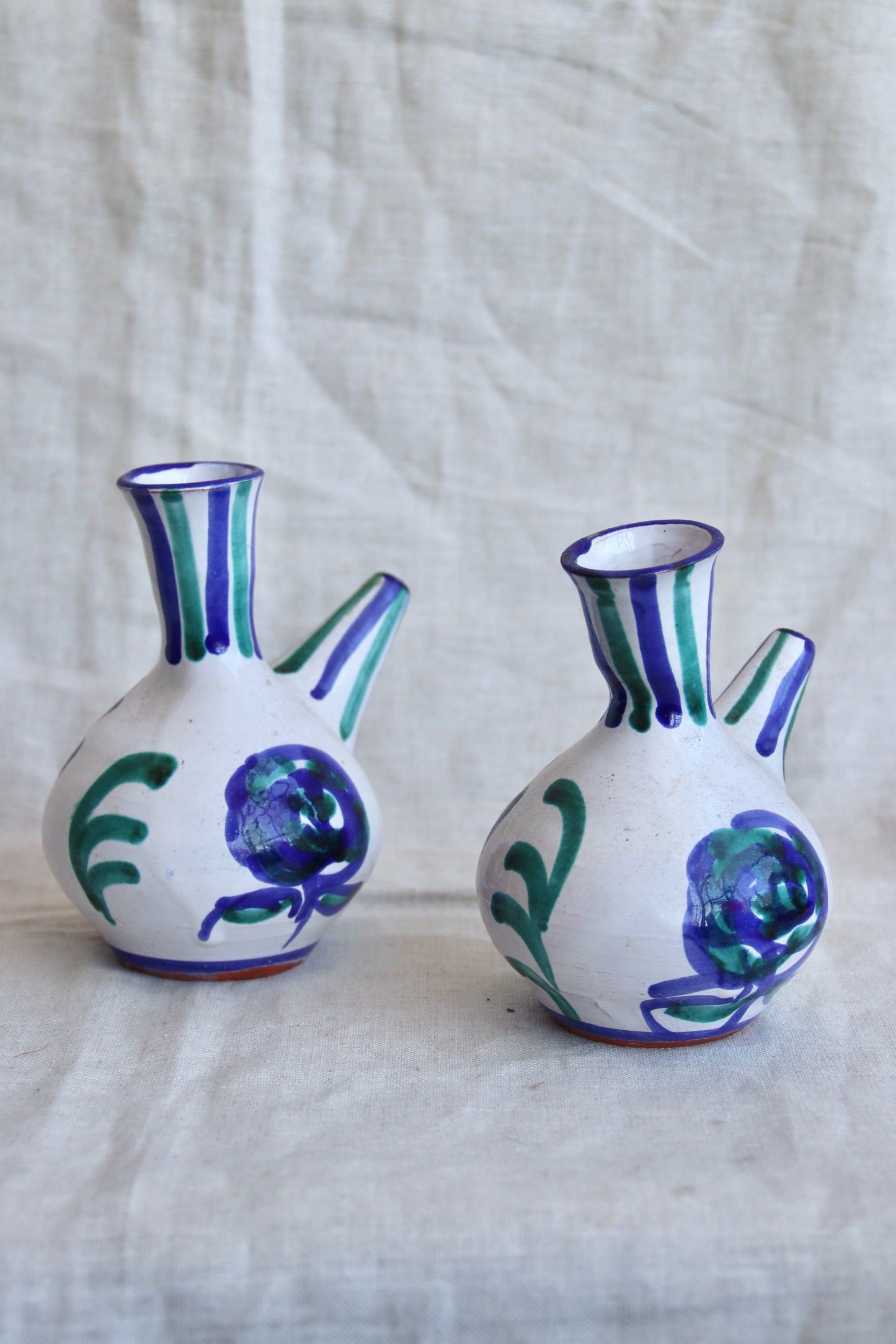 Set of 2 Vintage Spanish Ceramic Vessels