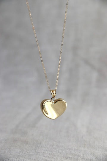 Heart Pendant Necklace - 10k Yellow Gold