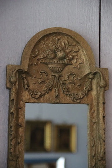 Vintage Gold Accent Mirror with Grecian Scroll Details