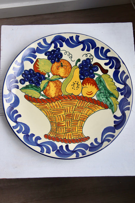 Large Mexican Hand Painted Ceramic Platter