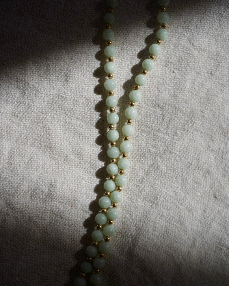 14K Jadeite Bead Necklace