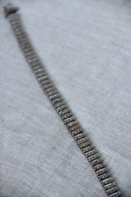 Sterling Silver Diamond Link Bracelet
