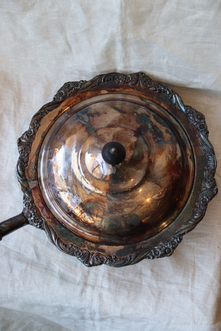 silver-plated chafing dish