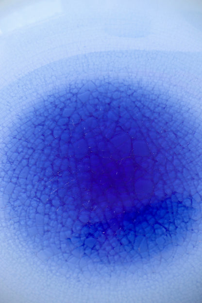 Kotobuki Blue Crackle Glaze Plate