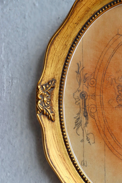 Vintage Oval Drawing